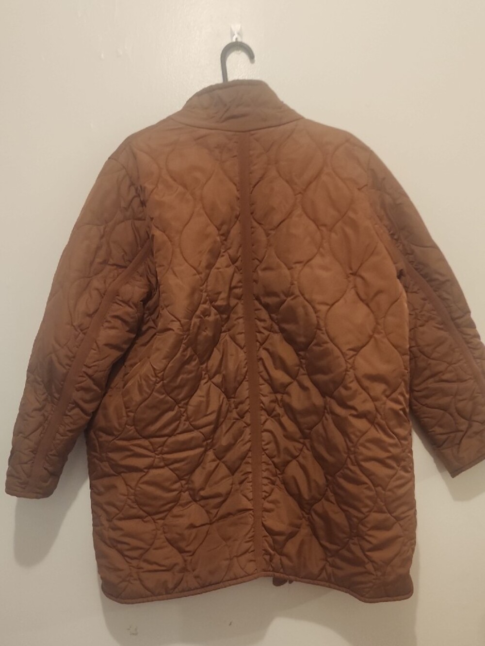 J. Crew Brown Quilted Puffer Coat with Pink Lining - Picture 2 of 7